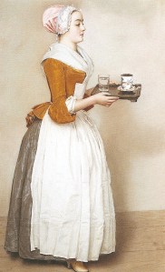 Detail, Chocolate Maid, Jean-Etienne Liotard, 1744-45