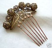 Silver gilt filligree haircomb, early 19th c.