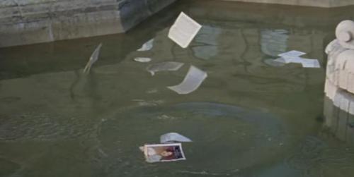 Which she had flung into a fountain.