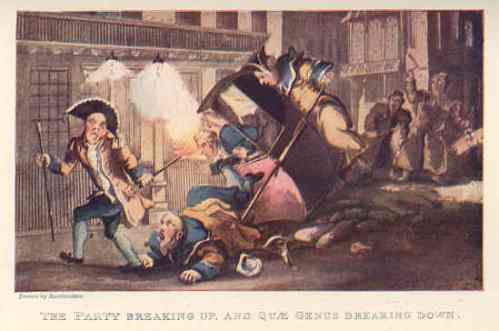 Rowlandson, Sedan chair breaking down