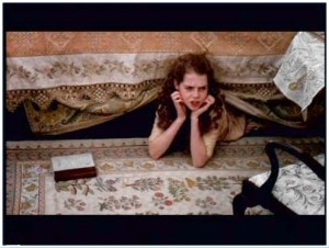 Margaret hiding in the library is a scene taken from the 1995 film.