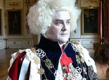 Hugh Bonneville as the Prince Regent before his transformation from fop to dandy