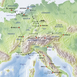 Map of a modern grand tour