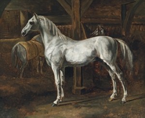White Horse Standing in a Stable, Gericault