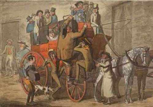 Coach leaving Brighton, 1840