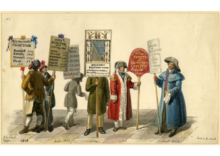 Carrying Election Advertisements, George Scharf, Scenes of London