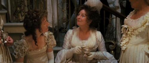 netherfield ball mrs bennet in old fashioned gown