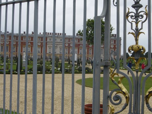 From the river walk through the railings