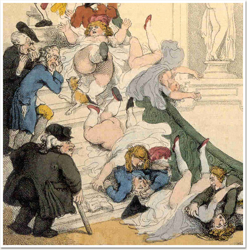 Detail of the Exhibition Staircase, Rowlandson, 1800