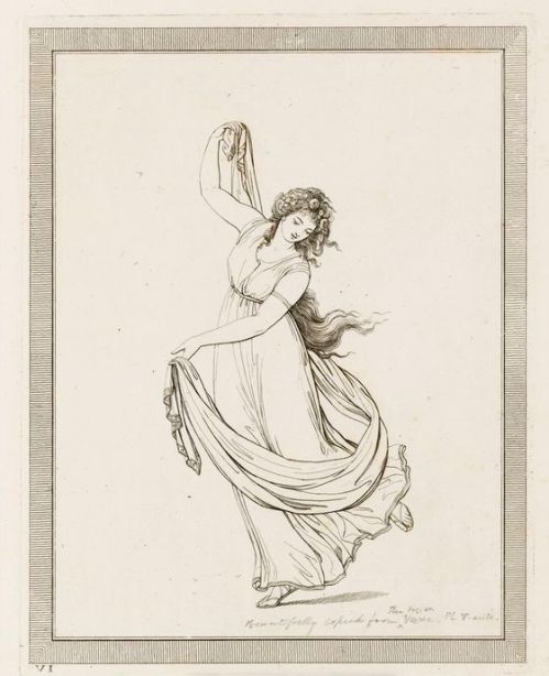Emma Hamilton in an attitude of dance