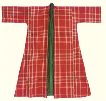 1800 tartan wool banyan lined in bottle green silk Christies