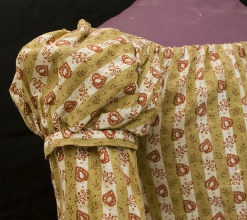 1820 cotton roller printed childs dress vintage textile