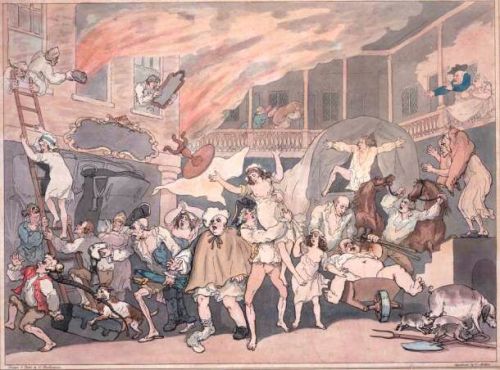 Fire at the inn Rowlandson