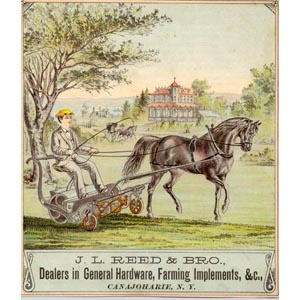 19th century mower with horse