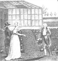 Master and Mistress inspect the garden