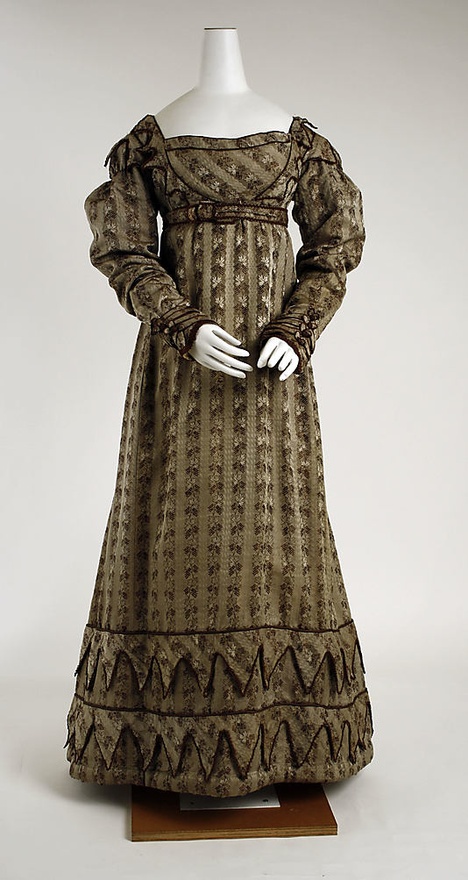 silk european dress ca. 1820