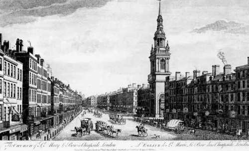 Cheapside in the mid 18th century. Image @Republic of Pemberley