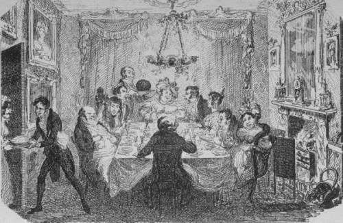 Cruikshank image. Holiday dinner party. Image @LIFE magazine.