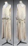 Gabrielle Chanel, Evening Dress in Crepe Georgette with Silver Lamé Sash. France, c.&nbsp;1923.