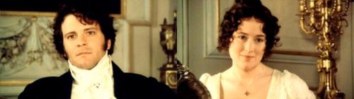 Darcy and Elizabeth make goo goo eyes at each other across the room