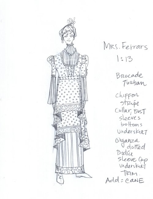 Mrs. Ferrars costume sketch