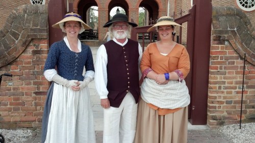 Guides in front of the Governor's Palace, Williamsburg