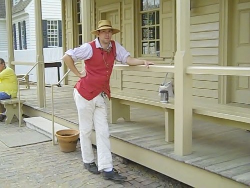 Chatting outside the coffee house