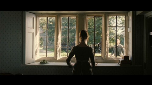 Charlotte at the window. Pride and Prejudice 2005