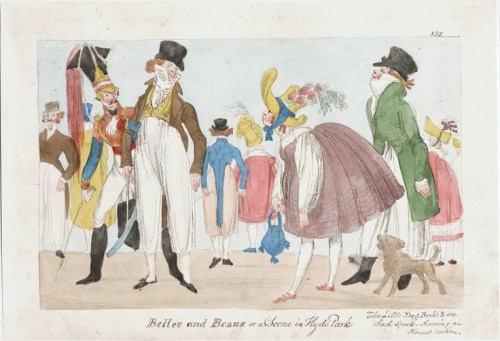 Scene in Hyde Park in 1817 shows a combination of trousers 