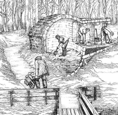 The Eglinton Ice House being filled with ice. Eglinton Castle, Kilwinning, Scotland. Image @ Wikipedia