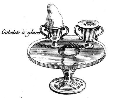 Illustration of ice cream goblets from Emy's cookbook