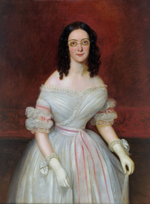 Jean-Joseph Vaudechamp portrait of Mrs. Antoien Julien Meffre-Rouzan, c. 1839, New Orleans