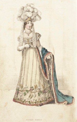 John Bell, Publisher. Court dress, London, England, July 1, 1822. LACMA50 collection