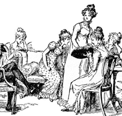 Hugh Thomson image of the five Bennet girls