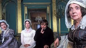 Image of the Colinses visiting Lady Catherine de Bourg, 1995 Pride and Prejudice film