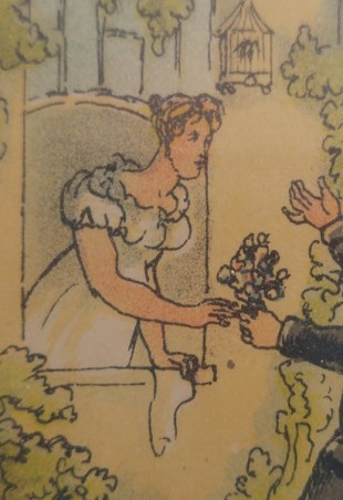 Dr. Syntax presenting a floral offering, 1809-1812. A full bishop sleeve.