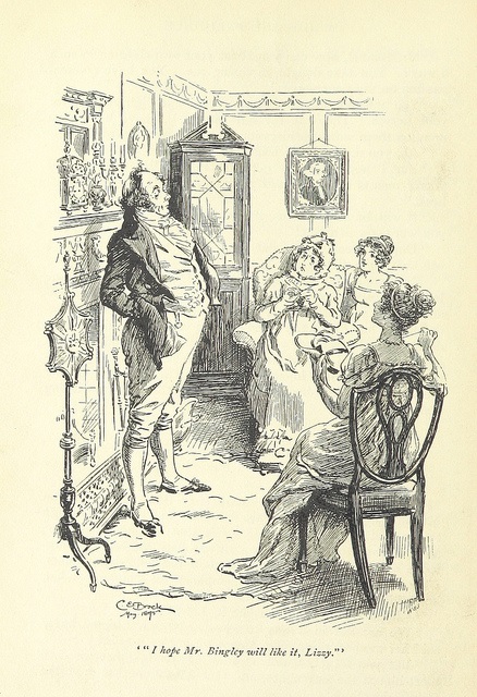 Royalty free image of Mr. Bennet by illustrator Hugh Thomson