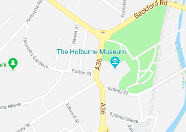 Map of Sydney Gardens and Sydney Place, Bath