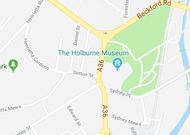 Map of Sydney Gardens and Sydney Place, Bath