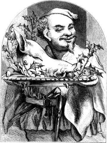 Bringing in the Boar's Head image, copyright free.