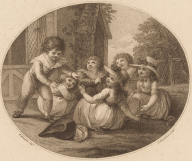 Image of Hunt the Slipper by Francesco Bartolozzi, 1787, Pushkin Museum of Fine Arts (GMII): Image in the public domain. Wikimedia