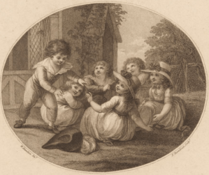 Image of Hunt the Slipper by Francesco Bartolozzi, 1787, Pushkin Museum of Fine Arts (GMII): Image in the public domain. Wikimedia