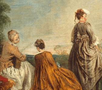 An Embarrassing Proposal, Antoine Watteau , 1715-16,