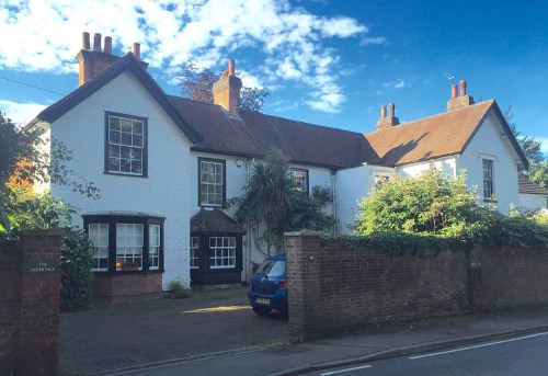 Photograph of the cottage where Fanny Burney and General D'Arblay lived in Great Bookham. Image © Tony Grant