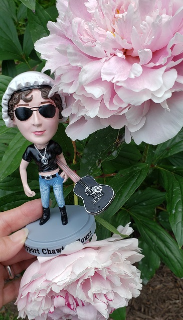 Image of BAJ among the peonies