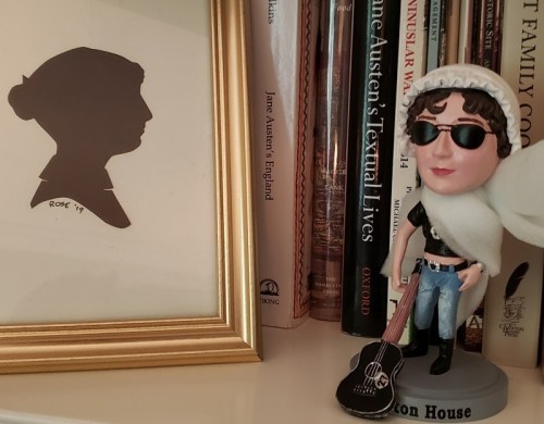 Image of Bad Ass Jane meeting her 18th century silhouette, as drawn by Mr. Rose at the 2019 AGM in Williamsburg