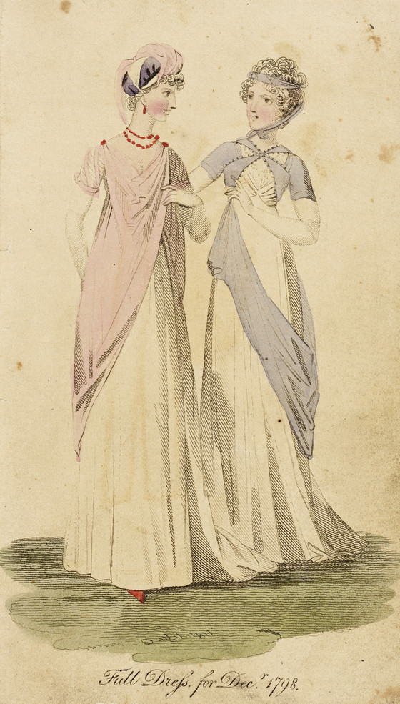 Fashion Plate, 'Full Dress for Decr. 1798' for 'Lady's Monthly Museum', LACMA (Los Angeles County Museum of Art)