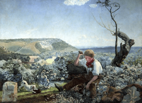 Image of The Stonebreaker by John Brett, exhibited 1858, Wikimedia Commons