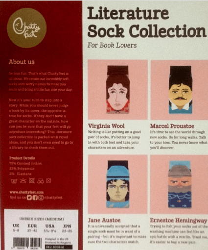 Image of the back of the box with author quotes.