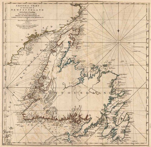 Image of Newfoundland, A General Chart, 1775, Captain James Cook,